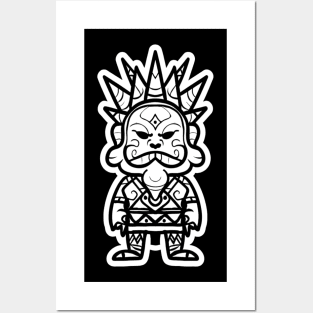 Cute Little Tribal Indian Chief King Posters and Art